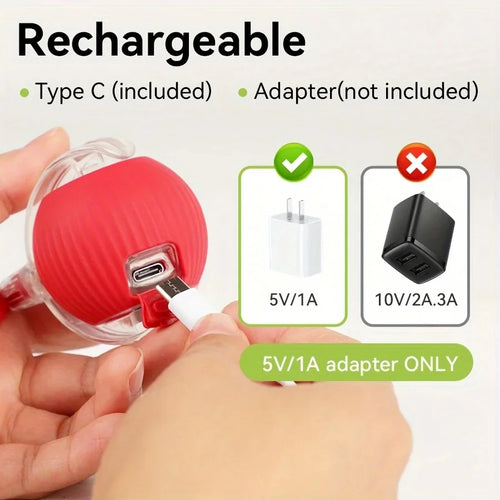Pallina Interattiva per Gatti con Coda – Rotola da Sola, Ricaricabile USB